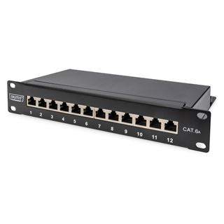 Digitus Cat.6A Patch Panel, geschirmt, 12-Port, 10", schwarz