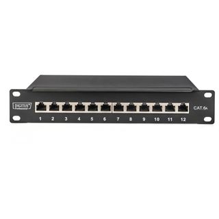 Digitus Cat.6A Patch Panel, geschirmt, 12-Port, 10", schwarz