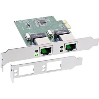 InLine Dual Gigabit Netzwerkkarte, PCI Express, 2x 1GBit/s, PCIe x1,