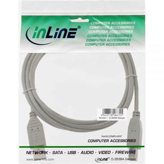 (&euro;0,98*/1m) 5.00m InLine USB2.0 Anschlusskabel USB A Stecker auf