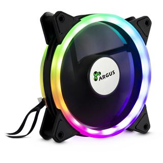 Inter-Tech Argus RS-041 RGB 120x120x25mm 1200 U/min 22 dB(A) schwarz