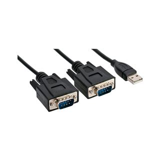 InLine USB 2.0 zu 2x Seriell Adapterkabel Stecker A an 2x 9pol Sub D