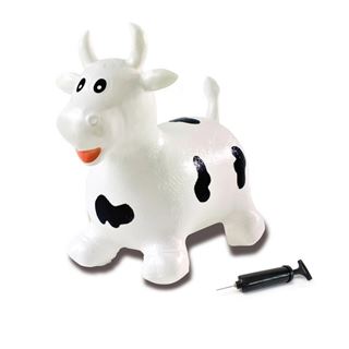 Jamara Hüpftier Kuh mit Pumpe, weiss/schwarz