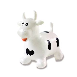 Jamara Hüpftier Kuh mit Pumpe, weiss/schwarz