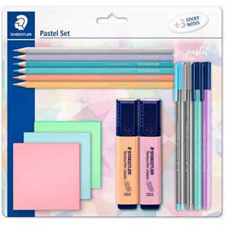 STAEDTLER Schreibset pastel mit 3 Haftnotizblöcken