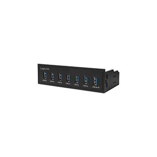 LogiLink USB HUB 3.0, 7-Port, 5,25" intern + Schnelladeport