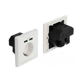 Delock Einbausteckdose mit 2 x USB Typ-A Ladeport 2,4 A
