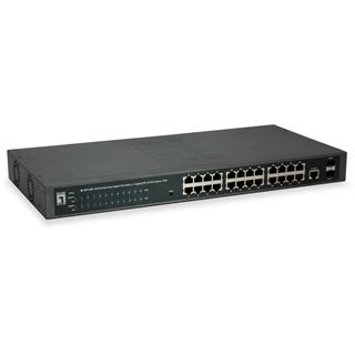 LevelOne Switch 24x GE GEP-2651 2xGSFP 370W 24xPoE+