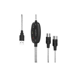 LogiLink Adapter USB A 2.0 -> 2x Midi 5-pin In-Out 2.00