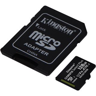 128 GB Kingston Canvas Select Plus R100 microSDXC + SD Adapter Class