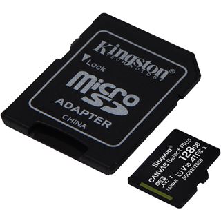 128GB Kingston Canvas Select Plus R100 microSDXC Kit, UHS-I U1, A1,