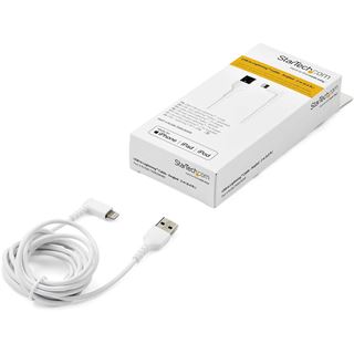 Startech RUSBLTMM2MWR 2m abgewinkeltes Lightning- auf USB-Kabel, weiss