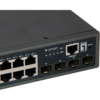 LevelOne Switch 52x GE GTP-5271 4xGSFP 19" 400W 48xPoE