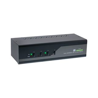 InLine KVM Desktop Switch, 4-fach, Dual-Monitor DisplayPort 1.2, 4K,