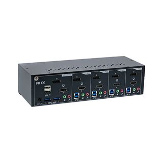 InLine KVM Desktop Switch, 4-fach, Dual Monitor, Displayport + HDMI,