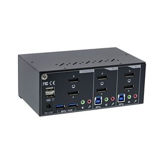 InLine KVM Desktop Switch, 2-fach, Dual-Monitor DisplayPort 1.2, 4K,
