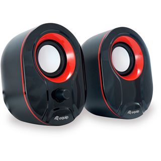 Equip Stereo 2.0 Lautsprecher f. Notebook u. PC, schwarz/rot