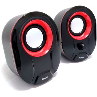 Equip Stereo 2.0 Lautsprecher f. Notebook u. PC, schwarz/rot