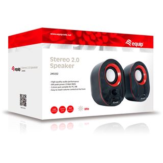 Equip Stereo 2.0 Lautsprecher f. Notebook u. PC, schwarz/rot