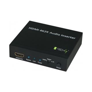 Techly HDMI/DVI Audio Inserter Konverter schwarz Ermoeglicht eine