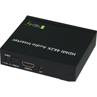 Techly HDMI/DVI Audio Inserter Konverter schwarz Ermoeglicht eine