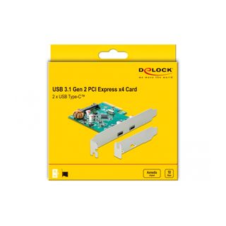 Delock PCI Express x4 Karte - 2 x extern USB 10 Gbps (USB 3.1 ) USB