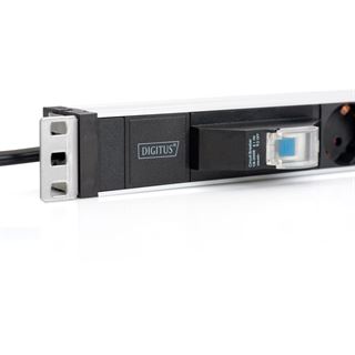 Digitus 6-fach Steckdosenleiste 19" Alu.,1HE,Schutzschalter