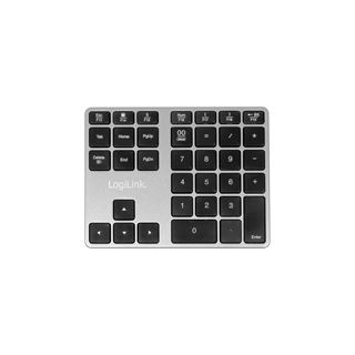 LogiLink Keypad Bluetooth, mit 35 Tasten, ALU, Space grau
