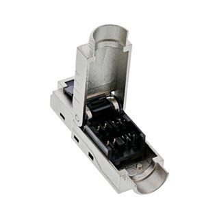 InLine Adapter RJ45 Stecker Schwarz geschirmt / Knickschutzelement /