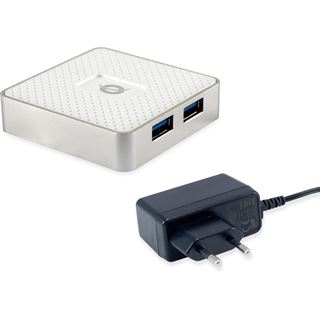 Conceptronic USB-Hub 4Port USB3.0 mit Power Adapter