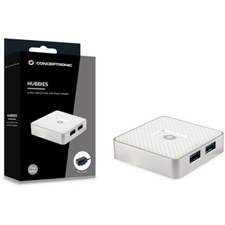 Conceptronic USB-Hub 4Port USB3.0 mit Power Adapter