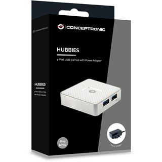 Conceptronic USB-Hub 4Port USB3.0 mit Power Adapter