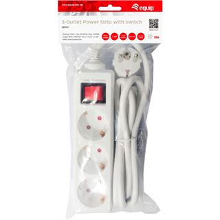 (€5,93*/1m) 1.50m Equip Steckdosenleiste mit Schalter Weiß