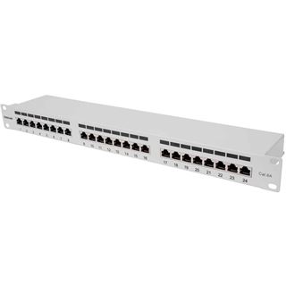 Intellinet 24-Port Cat6a Patchpanel FTP 1HE, grau
