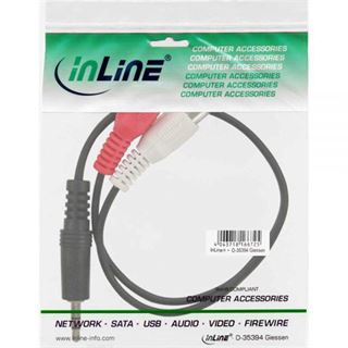 (€19,50*/1m) 0.20m InLine Audio Adapterkabel 3.5mm Klinke