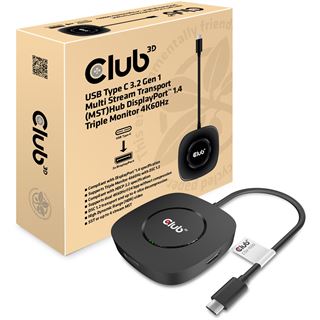 Club3D USB-Hub USB 3.2 Typ C > 3x DisplayPort 1.4