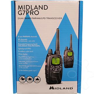 Midland G7 Pro Paar (2019), PMR+LPD, 16 Kanäle, Doppelstandlader