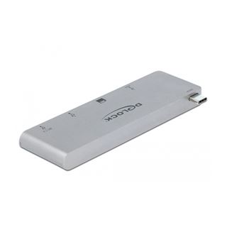 Delock 3 Port Hub und 2 Slot Card Reader f&uuml;r MacBook mit PD 3.0