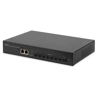 Digitus Gigabit Glasfaser Switch, 8-Port SFP, 2-Port RJ45 Up