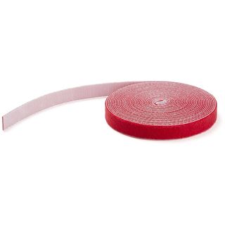 Startech 7,6m Klettkabelbinder - Rolle - Wiederverwendbar, rot