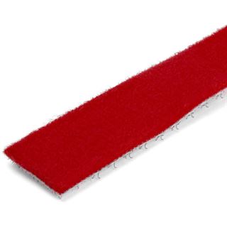 Startech 7,6m Klettkabelbinder - Rolle - Wiederverwendbar, rot