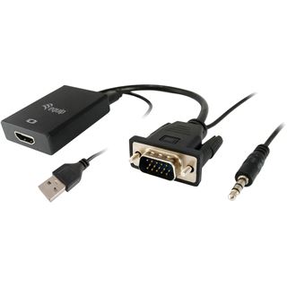 Equip VGA auf HDMI Adapter, mit Audio, 15cm, schwarz