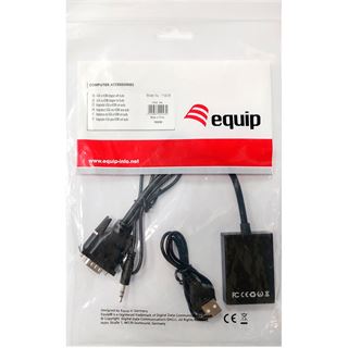 Equip VGA auf HDMI Adapter, mit Audio, 15cm, schwarz