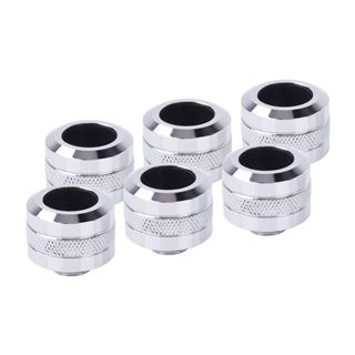 Alphacool Eiszapfen PRO 16mm HardTube Fitting G1/4, Sixpack, chrom