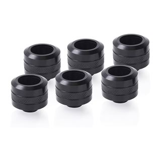 Alphacool Eiszapfen PRO 16mm HardTube Fitting G1/4, Sixpack, schwarz