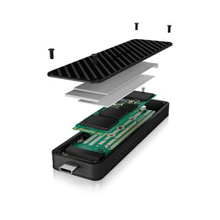 ICY BOX Externes M.2 NVMe Carbon Gehäuse, USB-Type C Stecker