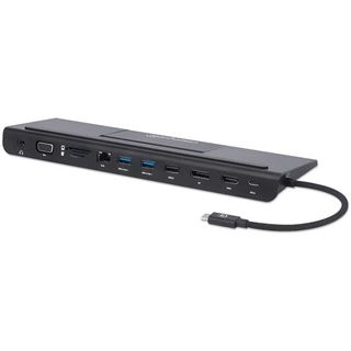 Manhattan USB-C 11-in-1-Dockingstation MST für drei Monitore