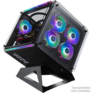 Azza Cube 802F mit Sichtfenster Wuerfel ohne Netzteil schwarz