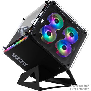 Azza Cube 802F mit Sichtfenster Wuerfel ohne Netzteil schwarz
