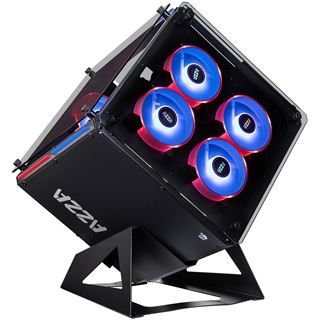 Azza Cube 802F mit Sichtfenster Wuerfel ohne Netzteil schwarz